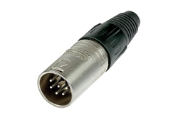 NEUTRIK NC6MX 6 PIN MALE XLR CABLE CONNECTOR WITH NICKEL    HOUSING AND SILVER CONTACTS