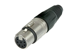 NEUTRIK NC7FX 7 PIN FEMALE XLR CABLE CONNECTOR WITH NICKEL  HOUSING AND SILVER CONTACTS