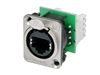 NEUTRIK NE8FDV-Y110 RJ45 PANEL MOUNT RECEPTACLE, IDC 110    PUNCH DOWN TERMINALS, D-SIZE METAL FLANGE WITH LATCH LOCK