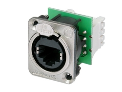 NEUTRIK NE8FDV-Y110 RJ45 PANEL MOUNT RECEPTACLE, IDC 110    PUNCH DOWN TERMINALS, D-SIZE METAL FLANGE WITH LATCH LOCK