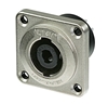 NEUTRIK NLT4MP 4 POLE SPEAKON MALE CHASSIS CONNECTOR, HEAVY DUTY, METAL HOUSING, SOLDER OR 1/4" FLAT TABS