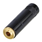 REAN NEUTRIK NYS240BG 3 POLE STEREO 3.5MM INLINE METAL      CABLE JACK, GOLD CONTACTS WITH BLACK HOUSING, SOLDER TABS