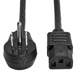 TRIPPLITE P007-012-15D POWER CABLE 14/3 12 FOOT RIGHT ANGLE NEMA 5-15P TO FEMALE IEC-320-C13 EQUIPMENT CORD, 125 VAC 15A