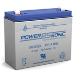 POWERSONIC PS-4100F1 4V 10AH SLA BATTERY WITH .187" QC TABS *SPECIAL ORDER*