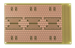 BPS BUSBOARD SMT3U SMTBOARD-SIZE 3, SOIC FOOTPRINTS, 200MIL X 100MIL PADS, UNPLATED HOLES, 100MM X 160MM (3.9" X 6.3")