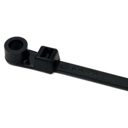 HELLERMANN TYTON T30MR0C2 #8 SCREW MOUNT CABLE TIE 6.3"     LENGTH 30LB TENSILE STRENGTH, BLACK 100/PACK