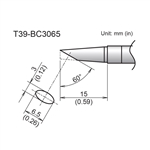 HAKKO T39-BC3065 BEVEL TIP 3MM/60 DEGREES X 15MM            FOR THE FX-971 SOLDERING STATION *SPECIAL ORDER*