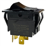 CARLING TIGK721-6S-BL-NBL HEAVY DUTY ROCKER SWITCH DPST ON-OFF, 20A @ 125VAC (1-1/2HP) / 20A @ 250VAC (2HP), QC TERMINAL