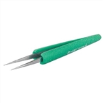 PROSKIT TZ-205N FINE TIP STRAIGHT TWEEZER 5-9/16", ESD SAFE, SOFT-GRIP