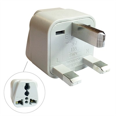 CIRCUIT TEST WA-7 TRAVEL ADAPTER 3 CONDUCTOR PLUG TO 3 PIN  GREAT BRITAIN PLUG, AC VOLTAGE