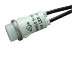 WAMCO WL-1090C4-28V WHITE INCADESCENT 28V INDICATOR LAMP,   .500" HOLE DIAMETER, WIRE LEADS