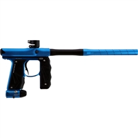An Empire Mini GS Electronic paintball marker in the dust blue and black colorway.
