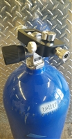 A used 80CF 3000PSI scuba tank. Will come with a new testing stamp and will be ready to fill on arrival. Does not include fill station in the photo. Colors will vary. Perfect for using as an at-home fill station tank.