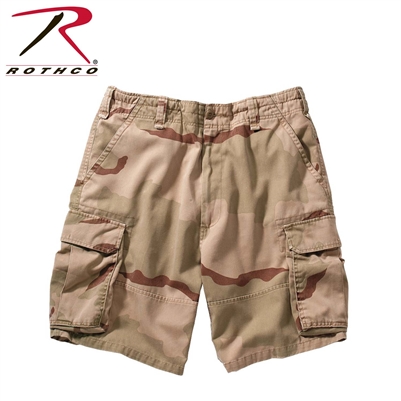 Rothco Vintage Camo Paratrooper Cargo Shorts - Tri Color Desert