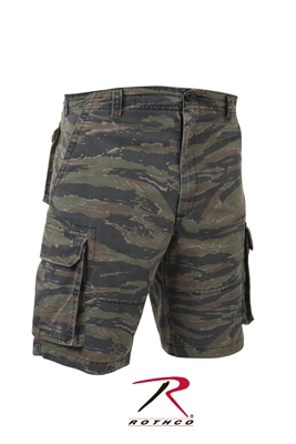 Rothco Vintage Camo Paratrooper Cargo Shorts - Tiger Stripe