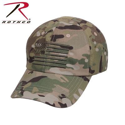 Rothco Tactical Operator Cap With US Flag - Multicam