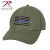 Rothco Thin Blue Line Flag Low Profile Cap - Olive