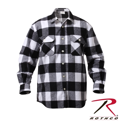 Rothco Extra Heavyweight Buffalo Plaid Flannel Shirt - White