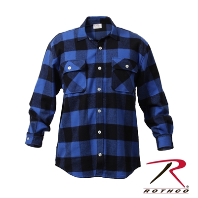 Rothco Extra Heavyweight Buffalo Plaid Flannel Shirt - Blue - 2XL