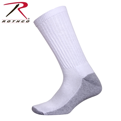 Rothco White Crew Socks With Cushion Sole