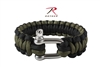 Rothco Paracord Bracelet With D-Shackle - Olive / Black