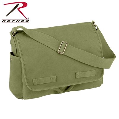 Rothco Vintage Unwashed Canvas Messenger Bag - Olive Drab