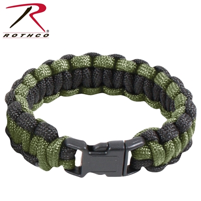 Rothco Two-Tone Paracord Bracelet - Olive Drab / Black