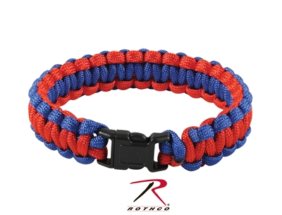 Rothco Two-Tone Paracord Bracelet - Red / Blue