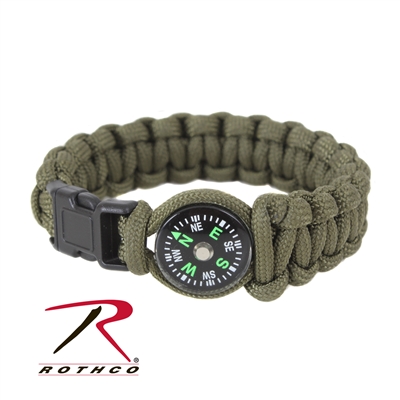 Rothco Paracord Compass Bracelet - Olive