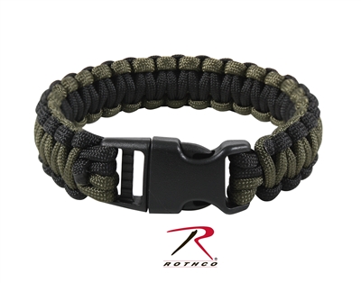 Rothco Deluxe Paracord Bracelets - Black / Olive