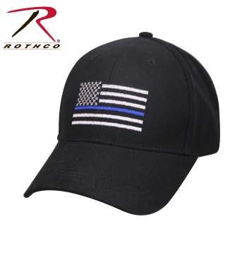 Rothco Thin Blue Line Flag Low Profile Cap - Black