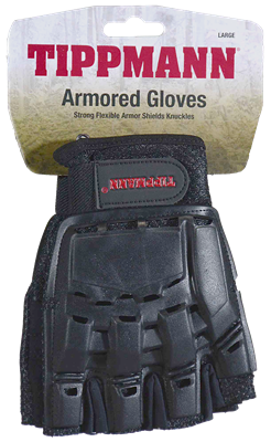 Tippmann Armored Half-Finger Paintball Gloves - Black