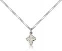 Sterling Silver 4-Way Pendant, Sterling Silver Lite Curb Chain, 3/8" x 1/4"