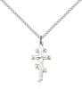 Sterling Silver Cross Pendant, Sterling Silver Lite Curb Chain, 3/4" x 3/8"
