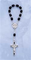 Saint Benedict One Decade Rosary  Black Beads