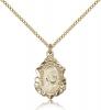 Gold Filled Blessed Teresa of Calcutta Pendant, Gold Filled Lite Curb Chain, 3/4" x 1/2"