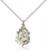 Sterling Silver Infant of Prague Pendant, Sterling Silver Lite Curb Chain, 3/4" x 1/2"