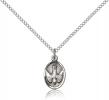 Sterling Silver Holy Spirit Pendant, Sterling Silver Lite Curb Chain, 1/2" x 3/8"