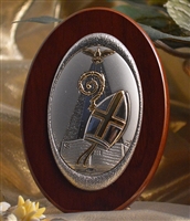 Italian Silver Confirmation Oval Standing Plaque