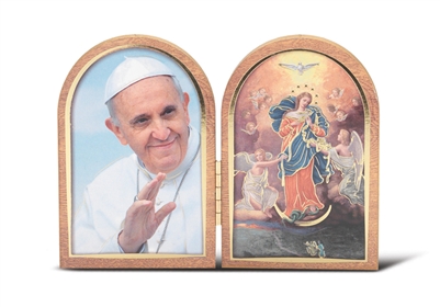 Pope Francis and Our Lady Of Undoer of Knots Bi-Fold Plaque 1204-574-906