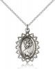 Sterling Silver St. Christopher Pendant, Sterling Silver Lite Curb Chain, 1" x 3/4"