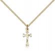 Gold Filled Cross Pendant, Gold Filled Lite Curb Chain, 1/2" x 1/4"