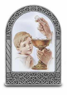 First Holy Communion Boy Standing Easel Desk Plaque