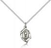 Sterling Silver Communion Pendant, Sterling Silver Lite Curb Chain, 5/8" x 3/8"