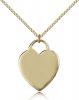 Gold Filled Heart Pendant, Gold Filled Lite Curb Chain, 1" x 3/4"