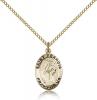 Gold Filled St. Francis of Assisi Pendant, GF Lite Curb Chain, 3/4" x 1/2"