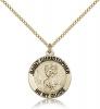 Gold Filled St. Christopher Pendant, GF Lite Curb Chain, 3/4" x 3/4"
