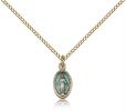 Gold Filled Miraculous Pendant, Gold Filled Lite Curb Chain, 1/2" x 1/4"