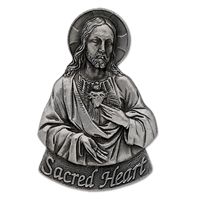 Sacred Heart of Jesus Pewter Auto Visor Clip