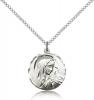 Sterling Silver Sorrowful Mother Pendant, Sterling Silver Lite Curb Chain, 3/4" x 5/8"